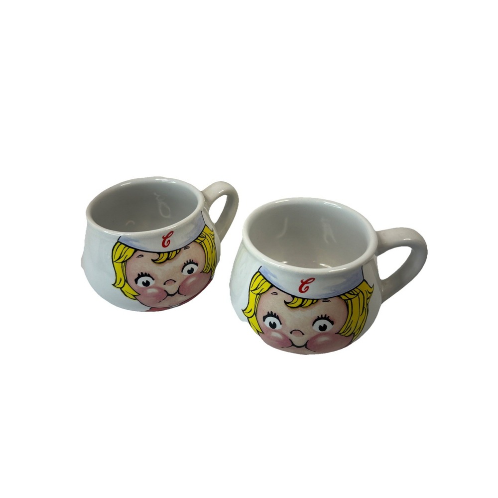 1998 Campbells Soup Kid Large Mug White Ceramic 16 oz Bowl Houston Harvest (2)